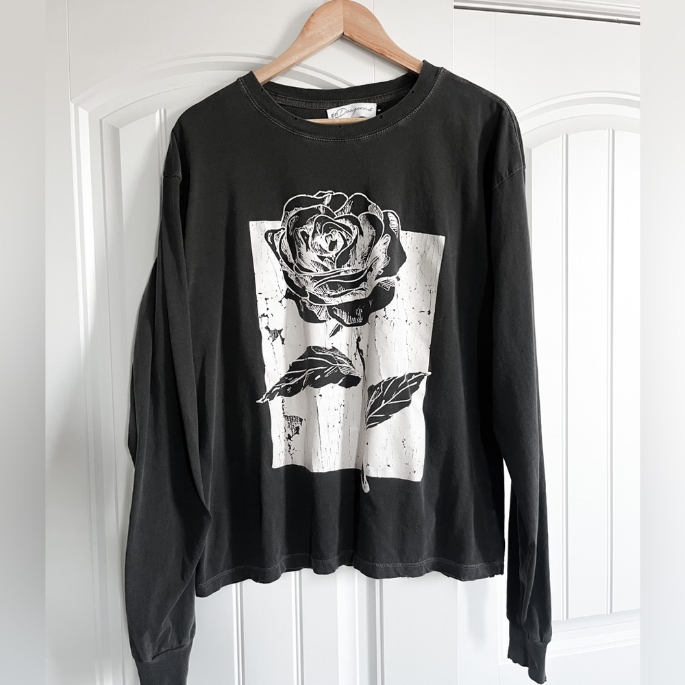 Rose stem Free People oversized shirt